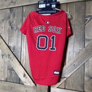 MLB Red Sox Pet Jersey with Orange and Blue Booties